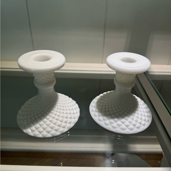 Westmoreland Other - Vintage Set Westmoreland English Hobnail Elegant White Candle Holders